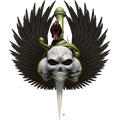 Nalepka za avto, motor, skuter Ornate dagger Skull. Prozorna folija, vodoodporna. AUR226-Life-decor.si
