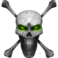 Nalepka za avto, motor, skuter Skull Crossbones. Prozorna folija, vodoodporna. AUR241-Life-decor.si