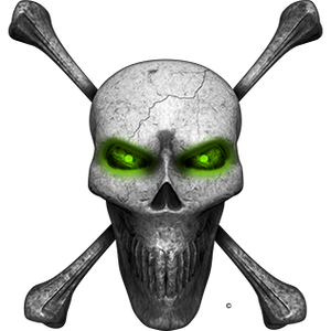 Nalepka za avto, motor, skuter Skull Crossbones. Prozorna folija, vodoodporna. AUR241-Life-decor.si