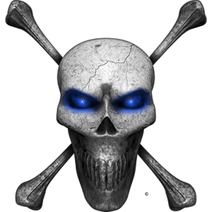 Nalepka za avto, motor, skuter Skull Crossbones. Prozorna folija, vodoodporna. AUR241-Life-decor.si