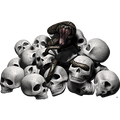 Nalepka za avto, motor, skuter Skull Pile With Snake. Prozorna folija, vodoodporna. AUR236-Life-decor.si