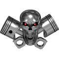 Nalepke Chrome Gearhead za avto ali motor. AUR208-Life-decor.si