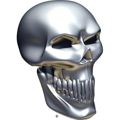 Nalepke Chrome Skull Angle 3 za avto ali motor. AUR209-Life-decor.si