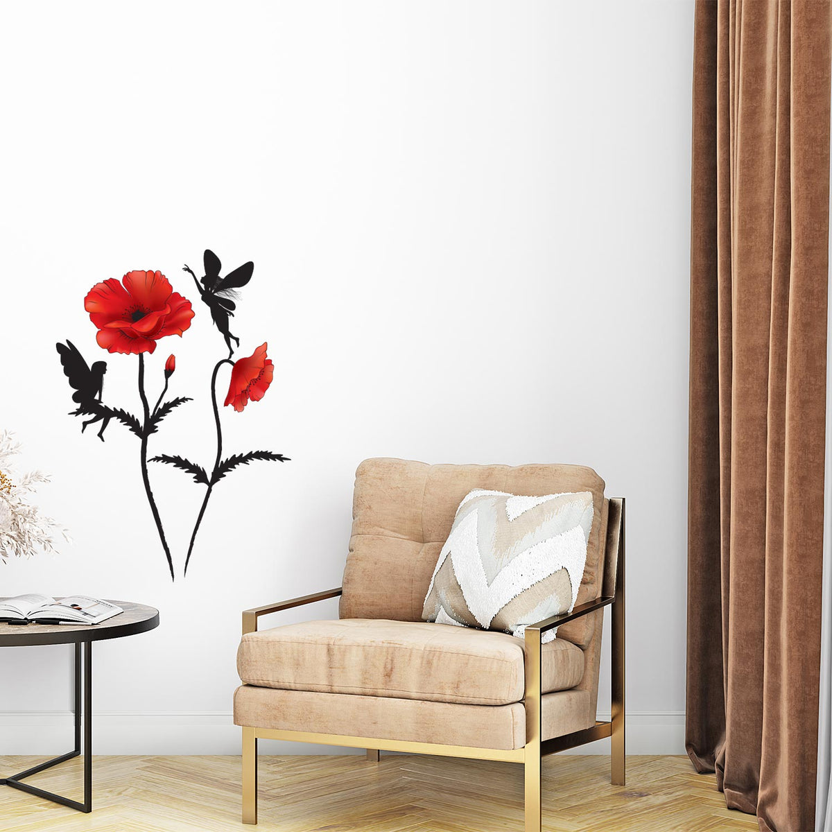 Stenske nalepke Mak, Poppy fairy - M32