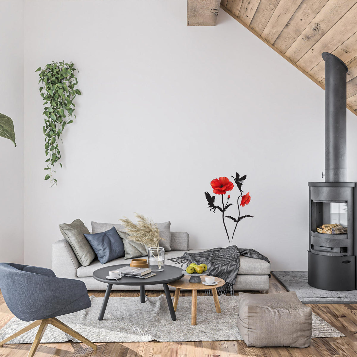 Stenske nalepke Mak, Poppy fairy - M32
