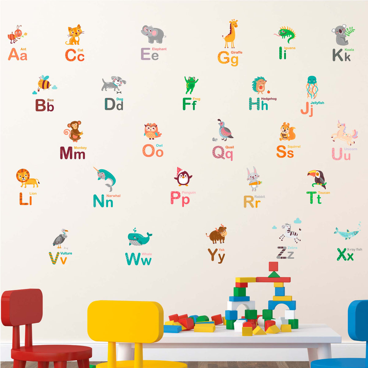 Stenske nalepke Živali s črkami - WS101