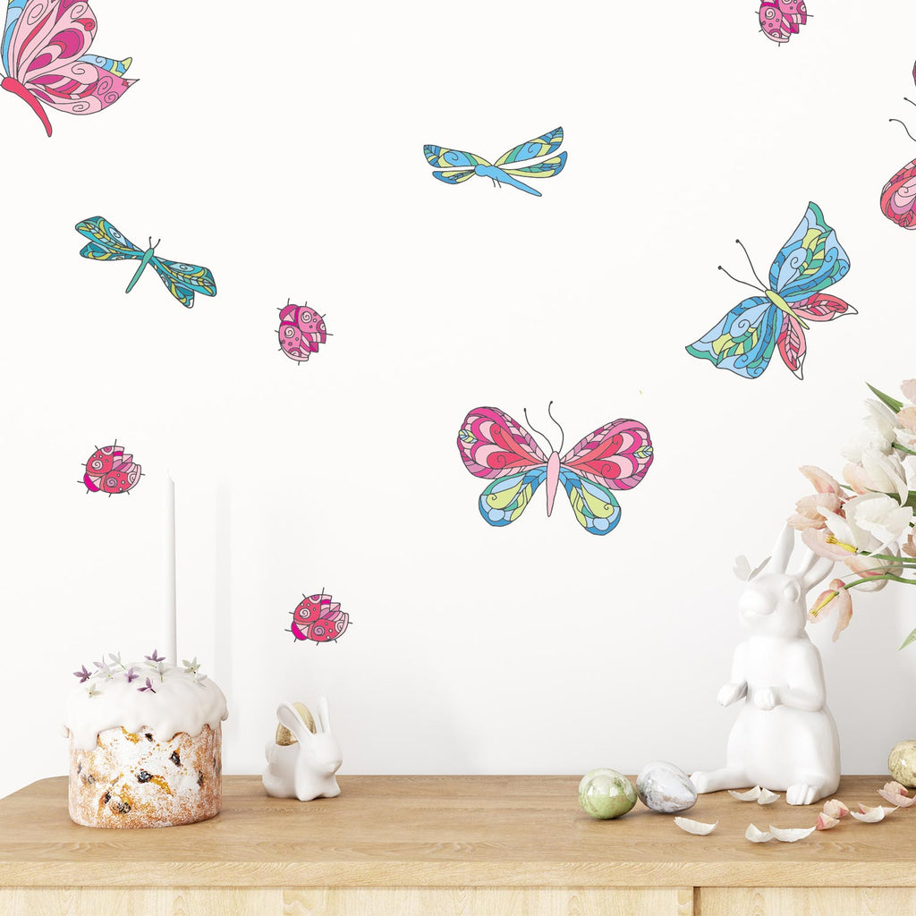 Stenske nalepke Metulji, Color Butterfly - DWS007