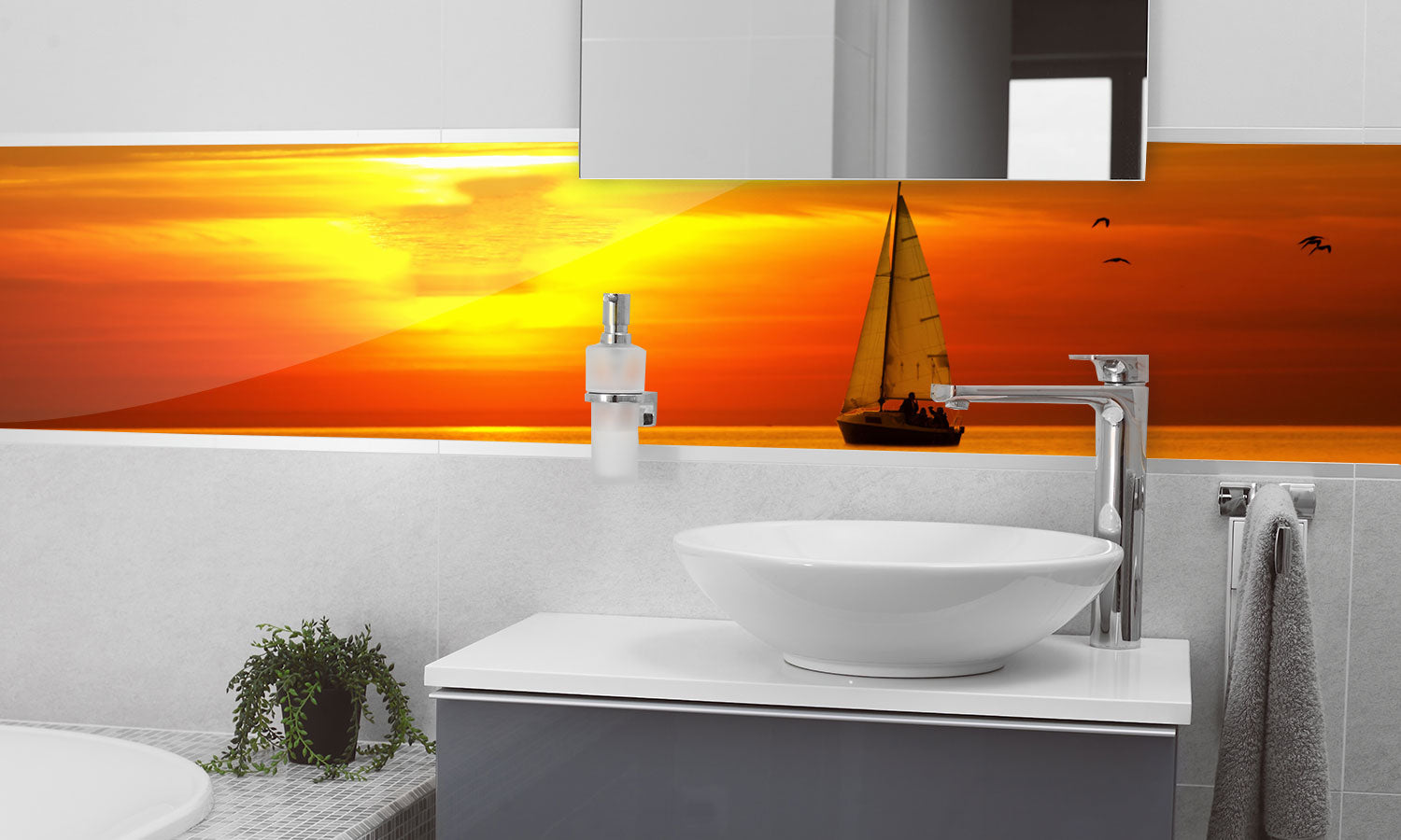 Plošče za kuhinje Beautiful sea sunset - PVC plošče / Pleksi steklo - s tiskom za kuhinjo, Zidne obloge PKU400-Life-decor.si