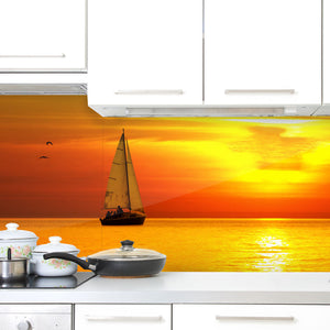 Plošče za kuhinje Beautiful sea sunset - PVC plošče / Pleksi steklo - s tiskom za kuhinjo, Zidne obloge PKU400-Life-decor.si