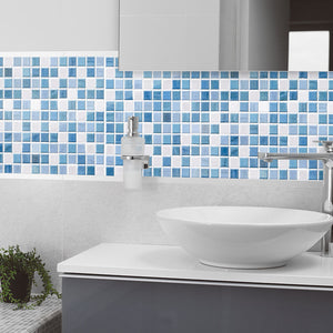 Plošče za kuhinje Blue tile - PVC plošče / Pleksi steklo - s tiskom za kuhinjo, Zidne obloge PKU099-Life-decor.si