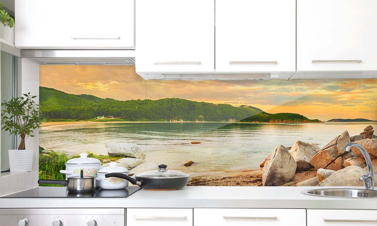 Plošče za kuhinje Bright Sunset - PVC plošče / Pleksi steklo - s tiskom za kuhinjo, Zidne obloge PKU007-Life-decor.si