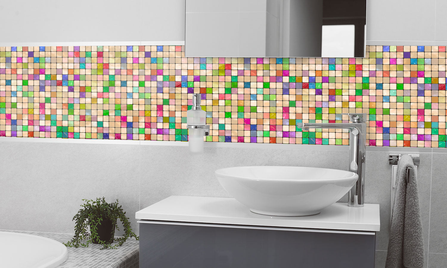 Plošče za kuhinje Ceramic tiles - PVC plošče / Pleksi steklo - s tiskom za kuhinjo, Zidne obloge PKU101-Life-decor.si