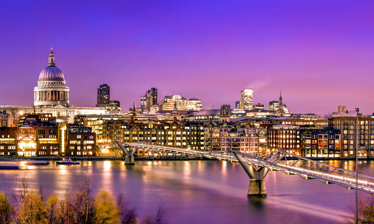 Plošče za kuhinje City of London at twilight - PVC plošče / Pleksi steklo - s tiskom za kuhinjo, Zidne obloge PKU251-Life-decor.si