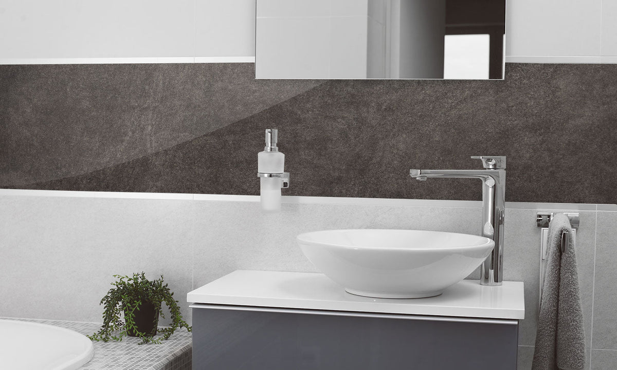 Plošče za kuhinje Concrete wall - PVC plošče / Pleksi steklo - s tiskom za kuhinjo, Zidne obloge PKU057-Life-decor.si