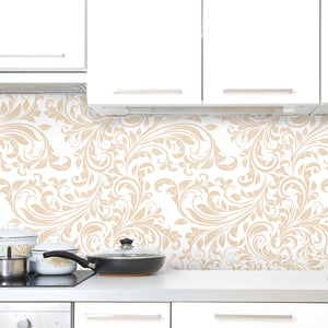 Plošče za kuhinje Damask wallpaper - PVC plošče / Pleksi steklo - s tiskom za kuhinjo, Zidne obloge PKU335-Life-decor.si