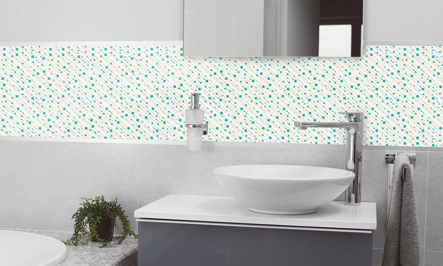 Plošče za kuhinje Diagonal dots - PVC plošče / Pleksi steklo - s tiskom za kuhinjo, Zidne obloge PKU359-Life-decor.si