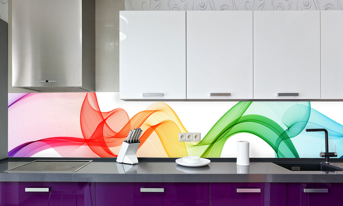 Plošče za kuhinje Fine lines - PVC plošče / Pleksi steklo - s tiskom za kuhinjo, Zidne obloge PKU044-Life-decor.si