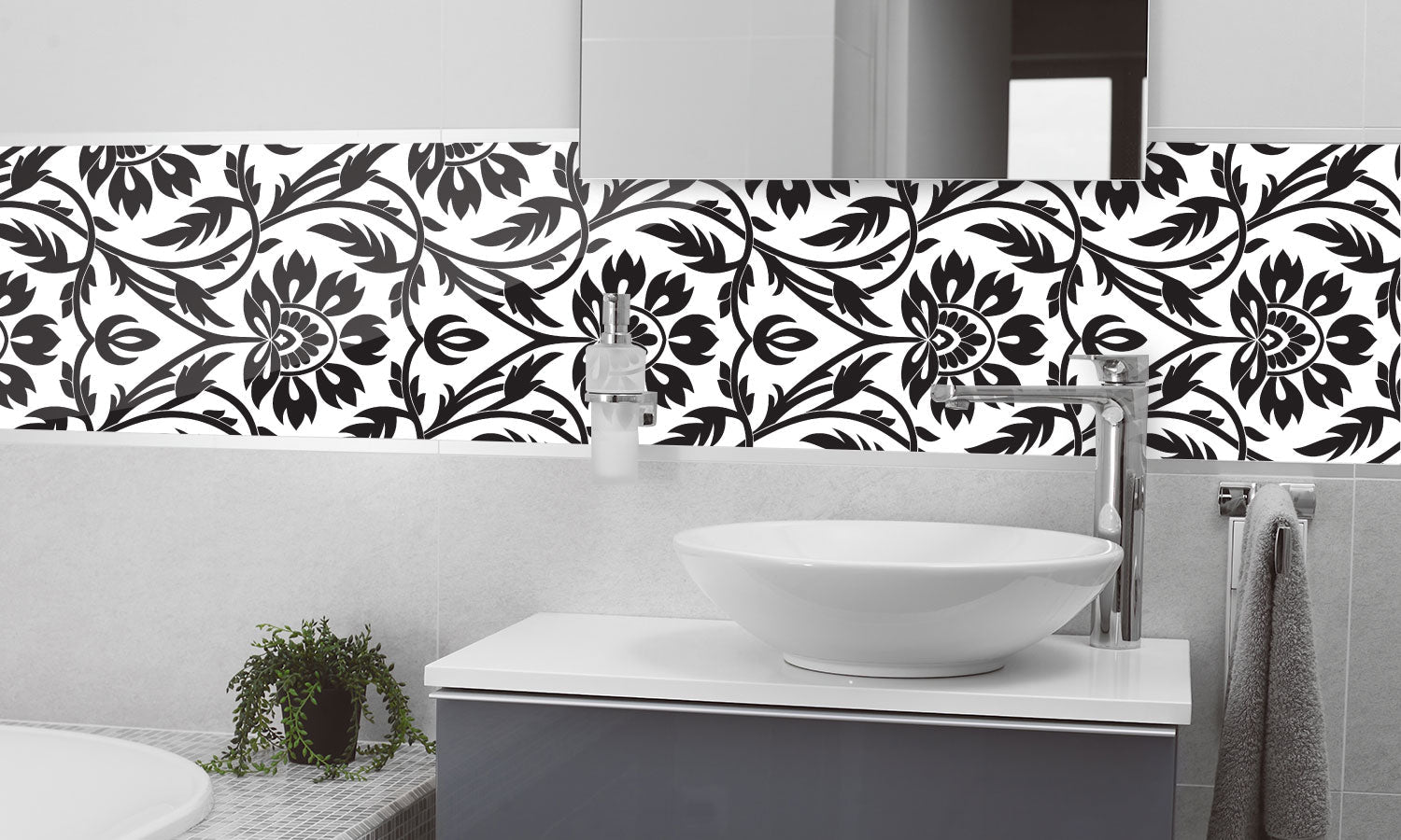 Plošče za kuhinje Floral seamless pattern - PVC plošče / Pleksi steklo - s tiskom za kuhinjo, Zidne obloge PKU364-Life-decor.si