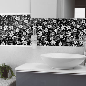 Plošče za kuhinje Flower pattern - PVC plošče / Pleksi steklo - s tiskom za kuhinjo, Zidne obloge PKU363-Life-decor.si