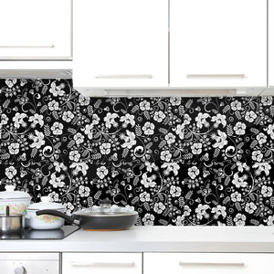 Plošče za kuhinje Flower pattern - PVC plošče / Pleksi steklo - s tiskom za kuhinjo, Zidne obloge PKU363-Life-decor.si