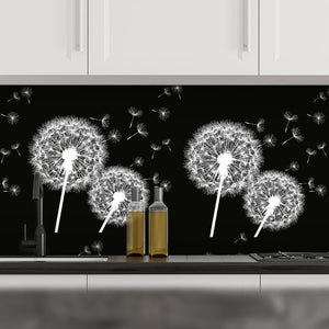 Plošče za kuhinje flowers dandelions - PVC plošče / Pleksi steklo - s tiskom za kuhinjo, Zidne obloge PKU361-Life-decor.si