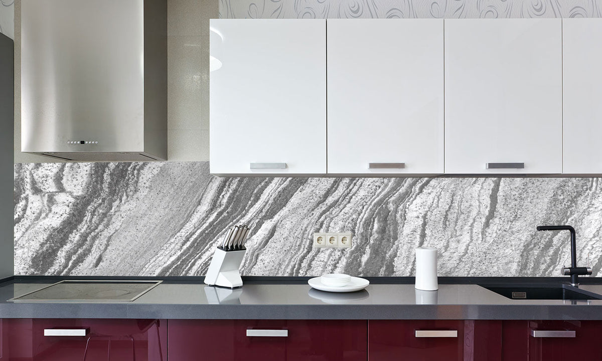 Plošče za kuhinje Gray Marble - PVC plošče / Pleksi steklo - s tiskom za kuhinjo, Zidne obloge PKU056-Life-decor.si