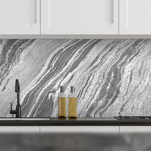 Plošče za kuhinje Gray Marble - PVC plošče / Pleksi steklo - s tiskom za kuhinjo, Zidne obloge PKU056-Life-decor.si