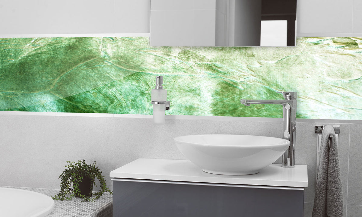 Plošče za kuhinje Green Cement wall - PVC plošče / Pleksi steklo - s tiskom za kuhinjo, Zidne obloge PKU058-Life-decor.si