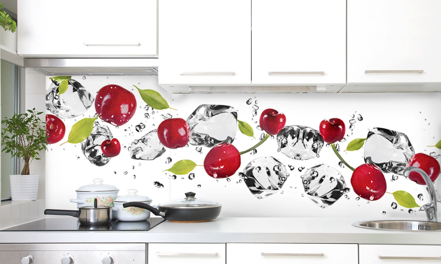 Plošče za kuhinje Ice fruit - PVC plošče / Pleksi steklo - s tiskom za kuhinjo, Zidne obloge PKU169-Life-decor.si