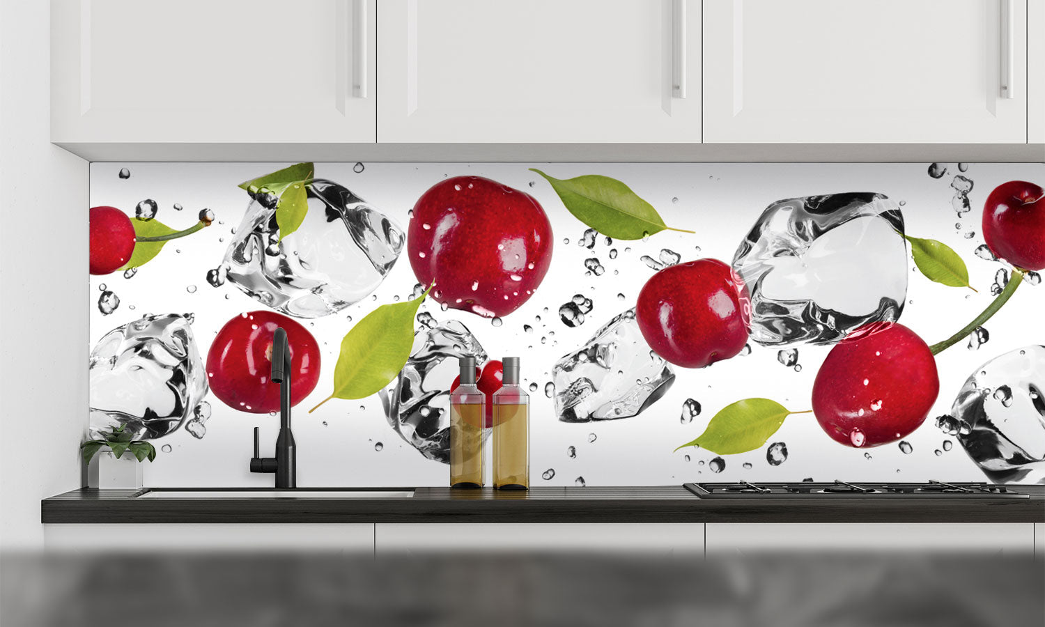 Plošče za kuhinje Ice fruit - PVC plošče / Pleksi steklo - s tiskom za kuhinjo, Zidne obloge PKU169-Life-decor.si