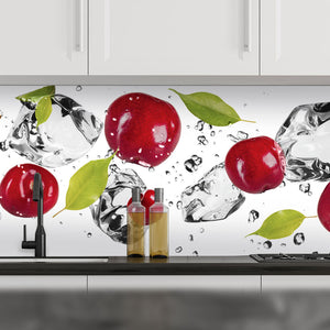 Plošče za kuhinje Ice fruit - PVC plošče / Pleksi steklo - s tiskom za kuhinjo, Zidne obloge PKU169-Life-decor.si