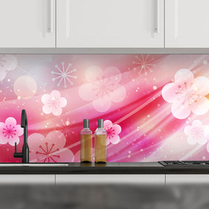 Plošče za kuhinje Japanese apricot flower - PVC plošče / Pleksi steklo - s tiskom za kuhinjo, Zidne obloge PKU154-Life-decor.si