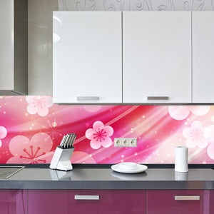 Plošče za kuhinje Japanese apricot flower - PVC plošče / Pleksi steklo - s tiskom za kuhinjo, Zidne obloge PKU154-Life-decor.si