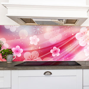 Plošče za kuhinje Japanese apricot flower - PVC plošče / Pleksi steklo - s tiskom za kuhinjo, Zidne obloge PKU154-Life-decor.si