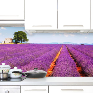 Plošče za kuhinje Lavender flowers - PVC plošče / Pleksi steklo - s tiskom za kuhinjo, Zidne obloge PKU216-Life-decor.si