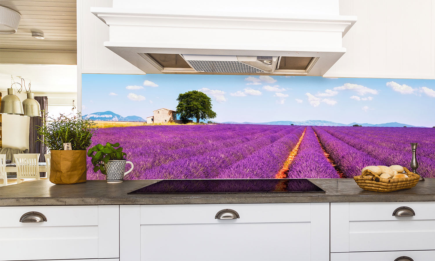 Plošče za kuhinje Lavender flowers - PVC plošče / Pleksi steklo - s tiskom za kuhinjo, Zidne obloge PKU216-Life-decor.si