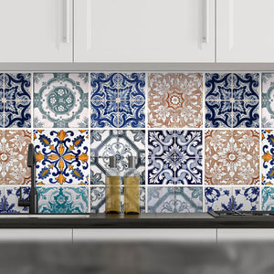 Plošče za kuhinje Lisbon tiles - PVC plošče / Pleksi steklo - s tiskom za kuhinjo, Zidne obloge PKU093-Life-decor.si