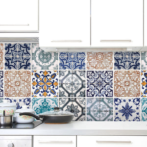 Plošče za kuhinje Lisbon tiles - PVC plošče / Pleksi steklo - s tiskom za kuhinjo, Zidne obloge PKU093-Life-decor.si