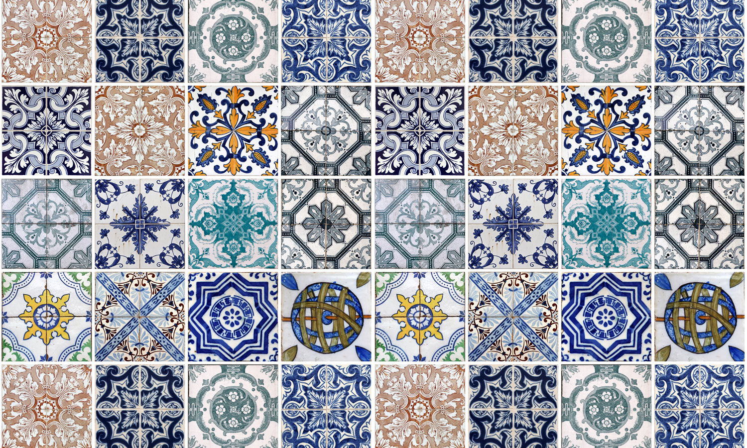 Plošče za kuhinje Lisbon tiles - PVC plošče / Pleksi steklo - s tiskom za kuhinjo, Zidne obloge PKU093-Life-decor.si