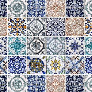 Plošče za kuhinje Lisbon tiles - PVC plošče / Pleksi steklo - s tiskom za kuhinjo, Zidne obloge PKU093-Life-decor.si