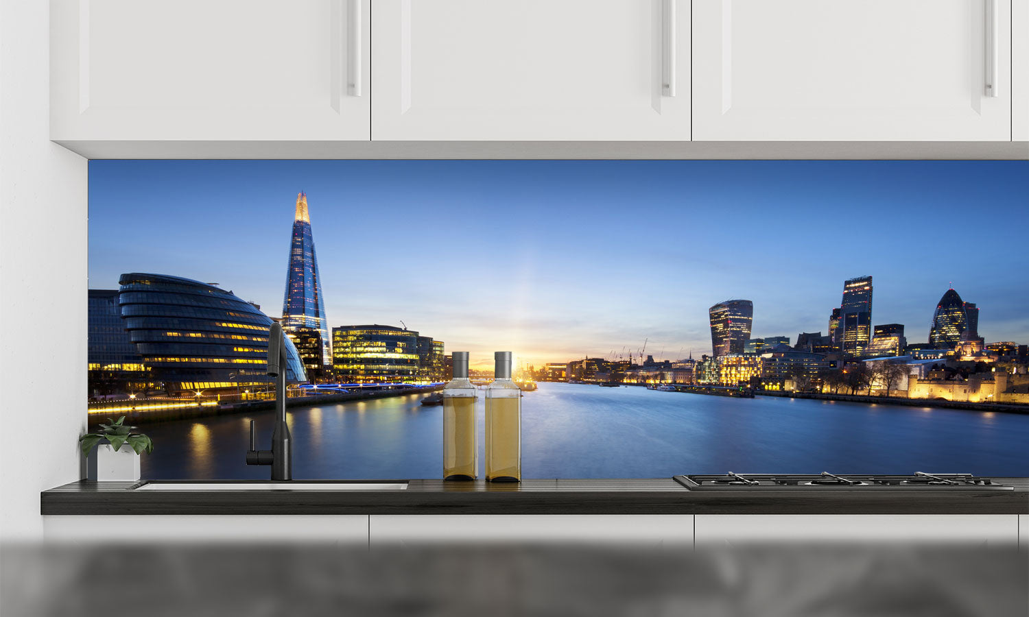 Plošče za kuhinje London skyline - PVC plošče / Pleksi steklo - s tiskom za kuhinjo, Zidne obloge PKU250-Life-decor.si