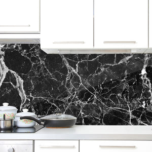 Plošče za kuhinje Marble black white tone - PVC plošče / Pleksi steklo - s tiskom za kuhinjo, Zidne obloge PKU064-Life-decor.si