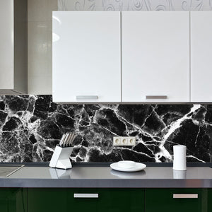 Plošče za kuhinje Marble black white tone - PVC plošče / Pleksi steklo - s tiskom za kuhinjo, Zidne obloge PKU064-Life-decor.si