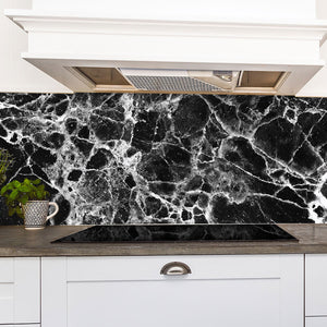 Plošče za kuhinje Marble black white tone - PVC plošče / Pleksi steklo - s tiskom za kuhinjo, Zidne obloge PKU064-Life-decor.si