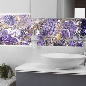 Plošče za kuhinje Marble Purple - PVC plošče / Pleksi steklo - s tiskom za kuhinjo, Zidne obloge PKU062-Life-decor.si