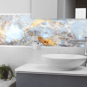 Plošče za kuhinje Marble stone - PVC plošče / Pleksi steklo - s tiskom za kuhinjo, Zidne obloge PKU060-Life-decor.si