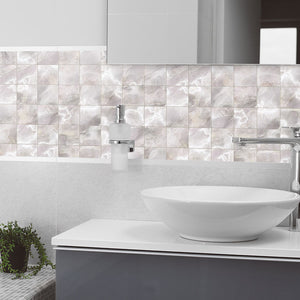 Plošče za kuhinje Marble tiles - PVC plošče / Pleksi steklo - s tiskom za kuhinjo, Zidne obloge PKU098-Life-decor.si