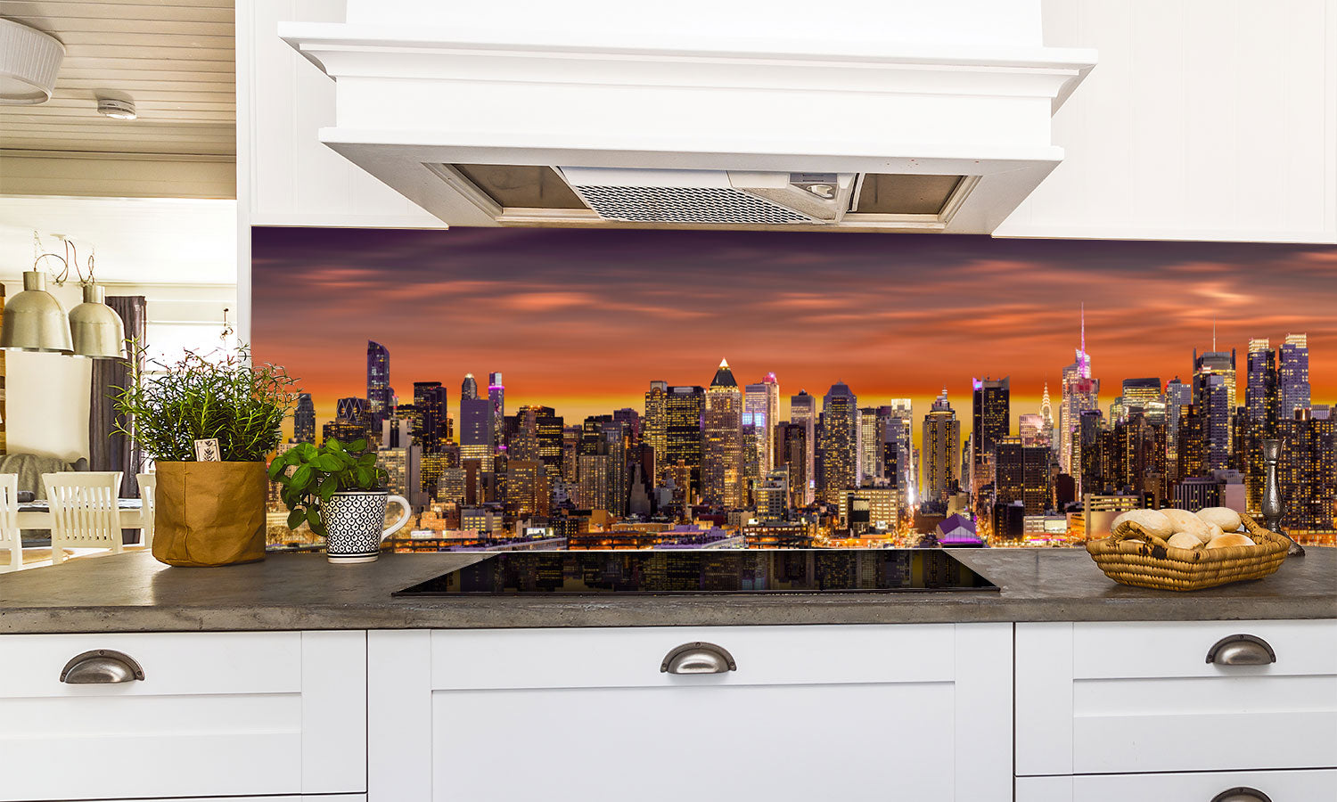 Plošče za kuhinje New York City panorama - PVC plošče / Pleksi steklo - s tiskom za kuhinjo, Zidne obloge PKU226-Life-decor.si