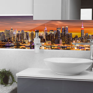 Plošče za kuhinje New York City panorama - PVC plošče / Pleksi steklo - s tiskom za kuhinjo, Zidne obloge PKU226-Life-decor.si