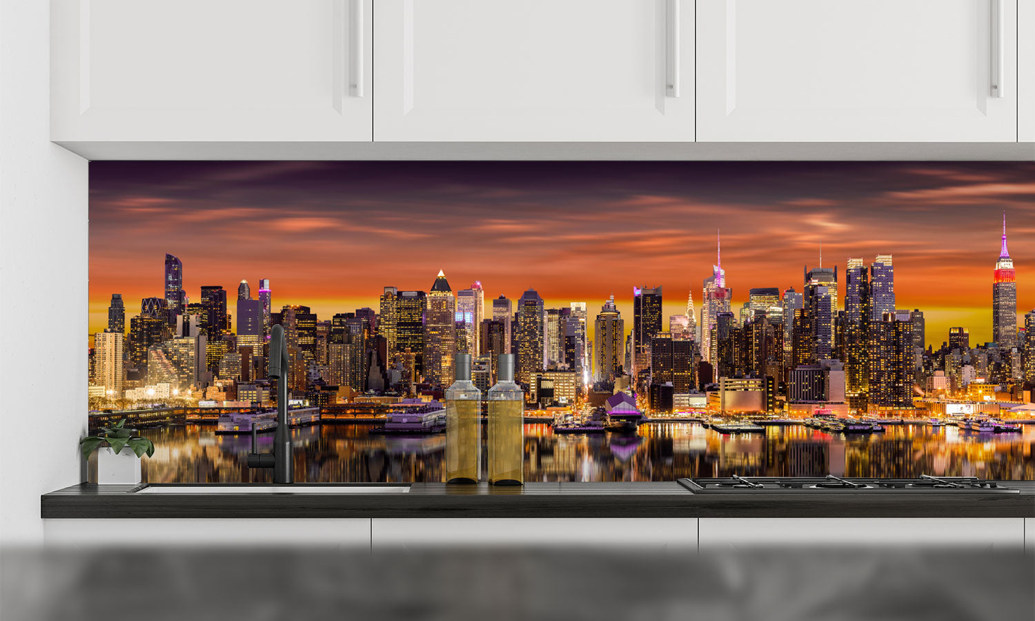 Plošče za kuhinje New York City panorama - PVC plošče / Pleksi steklo - s tiskom za kuhinjo, Zidne obloge PKU226-Life-decor.si